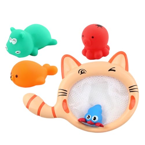CIYODO Badespielzeug mit Katzen Netz und Tierfiguren Langlebiges Kunststoff Badspielzeug für Motorische durch Fangspiel Vielseitig für Badewanne Pool und Strand Geeignet CIYODO Badespielzeug mit Katzen Netz und Tierfiguren Langlebiges Kunststoff Badspielzeug für Motorische durch Fangspiel Vielseitig für Badewanne Pool und Strand Geeignet von CIYODO