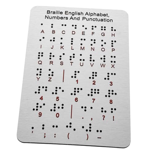 CIYODO Braille Alphabet Tafel Metall Braille Erhabene Punkte Braille Alphabet Zahlen Interpunktionstabelle Tragbare Werkzeuge Für Sehbehinderte Spielunterricht Im von CIYODO