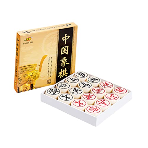 CIYODO Chinesisches Schach Chinesisches Brett Schachspiel Lernen Lernspielzeug Desktop-Spielzeug Tragbares Schachbrett 3D-Schachbrett Chinesisches High-end-Schach Spielzeuge Beige Hölzern von CIYODO