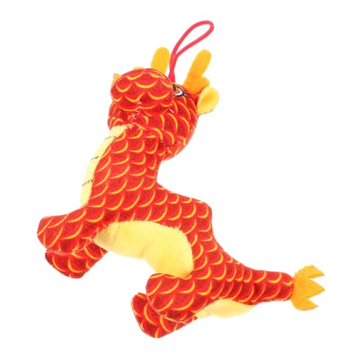 CIYODO Drachen-Plüschtier Drachen Kuscheltier chinesische neujahrsdekoration Kid Toys Tierkreiszeichen Chinesische Neujahrspuppe ausgestopfter Drache Neujahrsdrache Stofftier rot von CIYODO