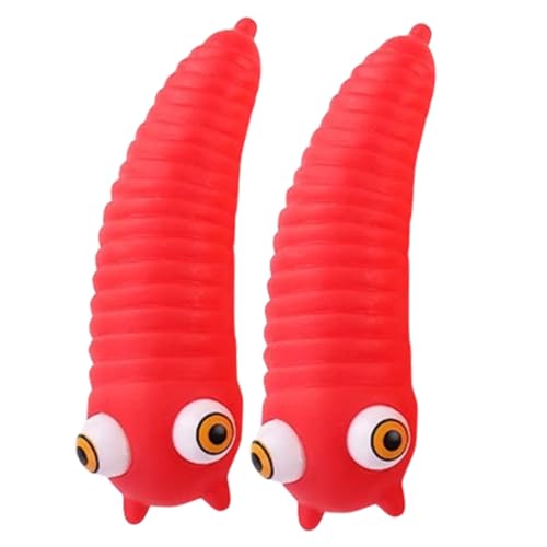 CIYODO Fidget Wurm 2pcs Caterpillar Squeeze Spielzeug Farbige Sensorische Raupe Zappel Spielzeug Interessanter Druck Raupe Spielzeug Spielzeug Fidget Raupe von CIYODO