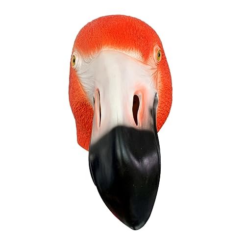 CIYODO Flamingo-Maske halloween masken halloweenmaske gesichtsmaske halloween Vogelmaske Flamingo gruselmasken Halloween-Kopf Halloween-Tier Maskerade Halloween-Maske Emulsion von CIYODO