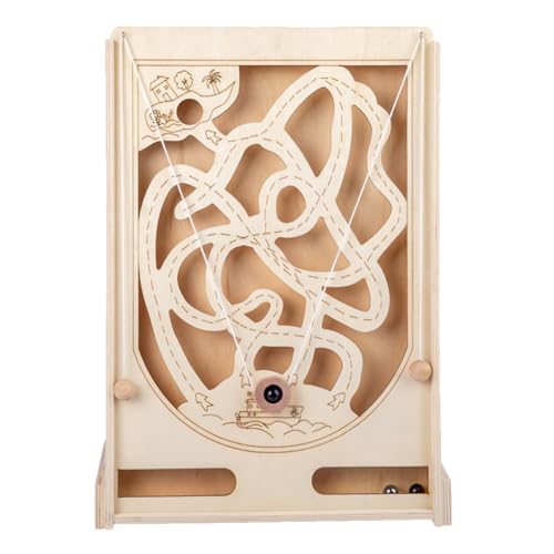 CIYODO Flipper-Spiel Labyrinthspiel Für Kinder Rätsel Für Kinder Kinderrätsel Labyrinth-Puzzle-Spielzeug Labyrinth-abenteuerspiel Schachbrett Für Kinder Labyrinth-rätsel Hölzern von CIYODO