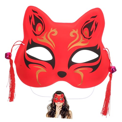 CIYODO Fuchs Maske Halbgesichtsfuchsmasken Wiederverwendbare Partymaske Halloween-Maskerade-Masken Fuchsmaske japanisch Kostüme Outfit Halloweenkostüm exquisite Tiermaske Füchse Maske PVC von CIYODO