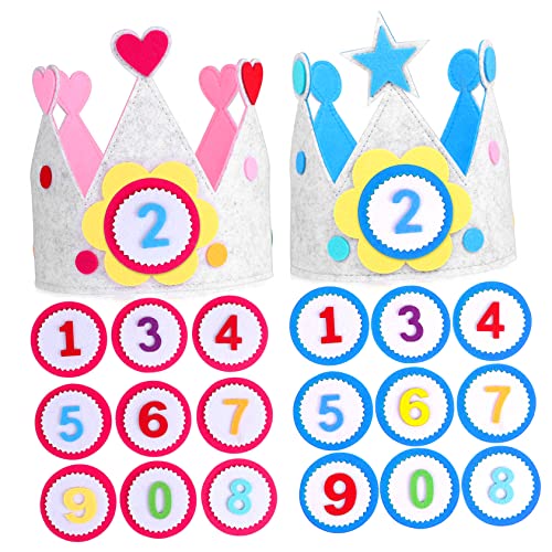 CIYODO 2sätze Geburtstagskrone Aus Filz Für Junge Mädchen Partyhüte Mit Austauschbaren Zahlen Verstellbar Für Jungen Und Mädchen Geburtstagshut Für Jungen Und CIYODO 2sätze Geburtstagskrone Aus Filz Für Junge Mädchen Partyhüte Mit Austauschbaren Zahlen Verstellbar Für Jungen Und Mädchen Geburtstagshut Für Jungen Und von CIYODO