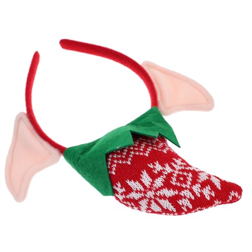 CIYODO Geweih Haarreifen Elfenkopf Bopper Weihnachts Rentier Geweih Haarband Rentier Geweih Stirnband Elfen Kopfbedeckung Ornament Weihnachtsparty Hut Stirnband Elfen Hut von CIYODO