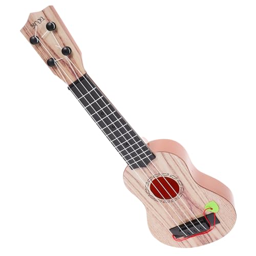 CIYODO Gitarrenspielzeug Kinder Gitarre Musikgitarre Für Kinder Kinderspielzeug Für Musikinstrumente Pädagogisches Musikspielzeug Kinderspielzeug Ukulele Holzmaserung Kunststoff von CIYODO