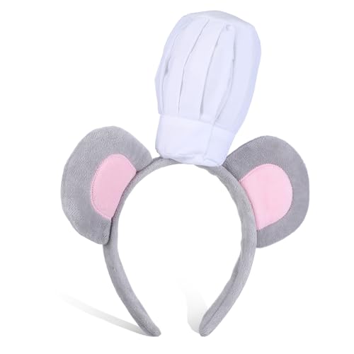 CIYODO Graues Mausohren Stirnband mit Kochmütze Weiches Langlebiges Kopfschmuck für Erwachsene Vielseitiges Party und Cosplay Accessoire für Halloween und Kostümfeste CIYODO Graues Mausohren Stirnband mit Kochmütze Weiches Langlebiges Kopfschmuck für Erwachsene Vielseitiges Party und Cosplay Accessoire für Halloween und Kostümfeste von CIYODO