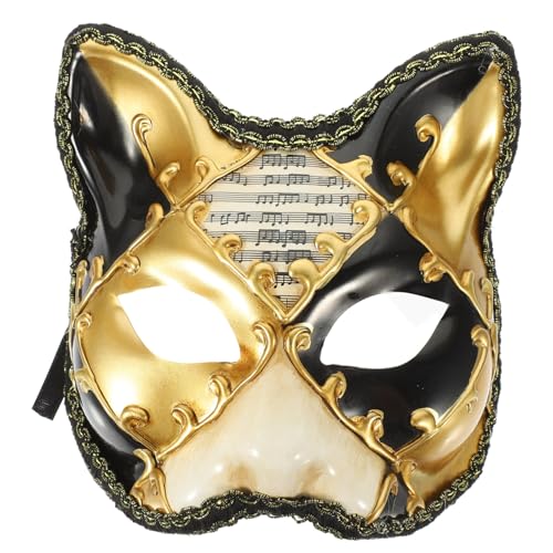 CIYODO Halbgesichtige Raubkatzenmaske Halbgesichtsmaske für Kostümpartys Katzenaugenmaske Fuchs halloween costume halloween kleidung Kostümzubehör Maske für Erwachsene Plastik Black von CIYODO