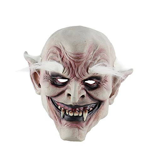 CIYODO Halloween Cosplay Maske Schreckliche Maske Mit Zahnweißen Augenbrauen Gruselige Geistermaske Für Erwachsene Und Kinder Ideal Für Halloween Karneval Und Kostümpartys von CIYODO