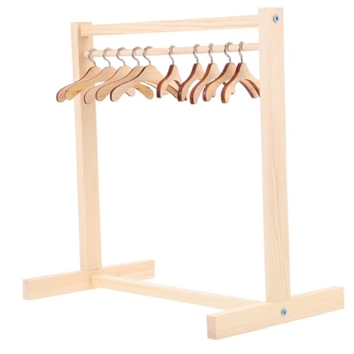 CIYODO Kleiderständer Für Puppen Mit 10 Kleiderbügeln Puppenkleidung Organizer Für Puppenhaus Zubehör Ideal Für Ab 3 Jahren Miniatur Puppenmöbel von CIYODO