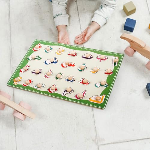 CIYODO Holzpuzzle Arabisches Alphabet Lernspiel für Pädagogisches Steckspiel aus Sicherem Holz Farbenfrohes Montessori Puzzle Konzentration Beobachtung und Eltern Junge Mädchen Spiel CIYODO Holzpuzzle Arabisches Alphabet Lernspiel für Pädagogisches Steckspiel aus Sicherem Holz Farbenfrohes Montessori Puzzle Konzentration Beobachtung und Eltern Junge Mädchen Spiel von CIYODO