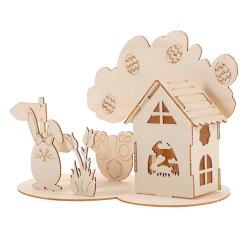 CIYODO Holzpuzzles Handfertigkeitsspielzeug Lernpuzzlespielzeug Kinder Montagepuzzle für Esser Osterhase Modellbausatz für Puzzlespielzeug Ei Selbstmontage Geburtstagsgeschenke Puzzle von CIYODO