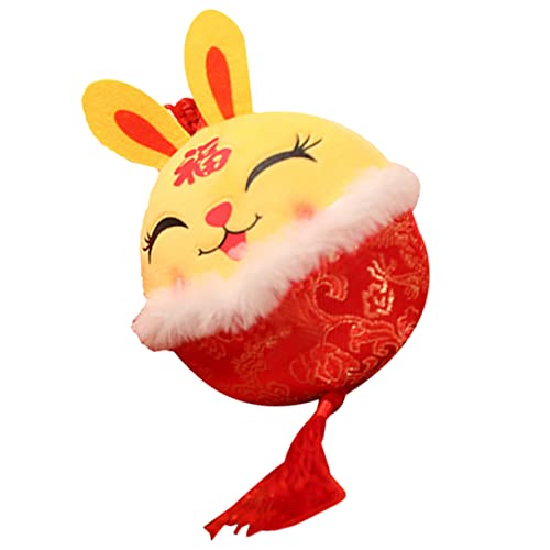 CIYODO Kaninchen-Anhänger ausgestopftes Hasenspielzeug Kaninchen-Puppen-Anhänger Chinese New Year Rabbit Hasen Kuscheltier Spielzeuge Plüschtier hängender Hase Hasenpuppen Stoff von CIYODO