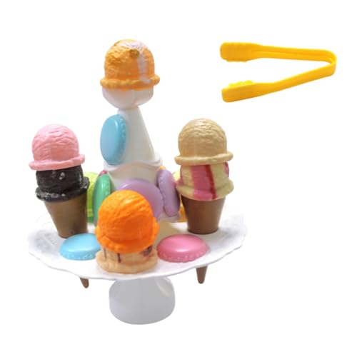 CIYODO Kinder Eiscreme Süßigkeitsturm Stapelspielzeug Lernspielzeug Für Rollenspiele Lebensmittel Balance Spiel Für Mädchen Und Jungen Ideal Für Kreatives Spielen Drinnen Und Draußen von CIYODO