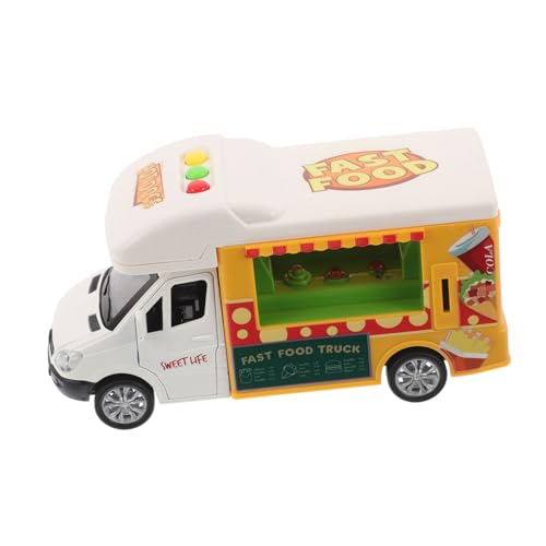 CIYODO Kinder-Food-Truck-Spielzeug, Kompakter, Zurückziehbarer Hamburger-Truck, Rollenspiel-Food-Station, Tragbares, Verschleißfestes Spielzeugauto, Rollenspiel-Food-Truck von CIYODO