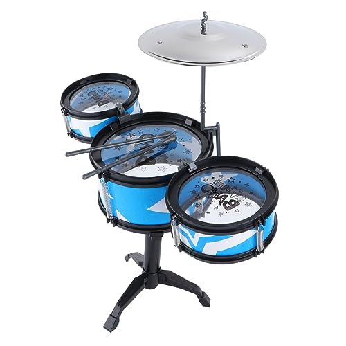 CIYODO Kinderspielzeug Drum Set Kinder Drumset Kinder lernspielzeug Spielzeug Schlagzeug Kunststoff Kinder Schlagzeug Spielset Kinderinstrument Spielzeug Schlagzeug-Spielzeug Blue von CIYODO