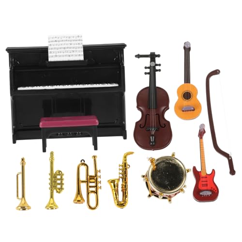 CIYODO Klavier Landschaftsbau Trompete Geige Saxofon Trommel Musikfigur E Miniatur Verschleißfestes Puppenhaus Hausversorgung Modelle Musikinstrumente Miniaturinstrument Gitarre Requisite von CIYODO