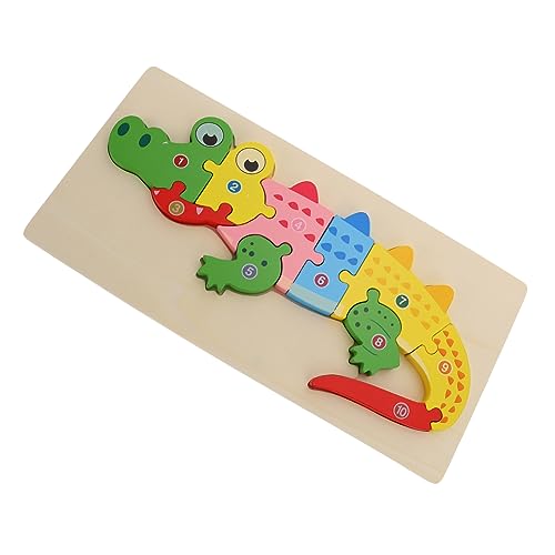 CIYODO Kognitives dreidimensionales Puzzle Puzzle-Spielzeug 3D-Tier-Puzzle Kinder Puzzle rätselbuch Kinder Kleinkindspielzeug Kaninchen Kinder Krokodil Kognitives Spielzeug hölzern von CIYODO