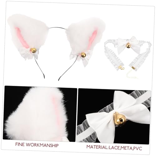 CIYODO Leichtes Katzenohren Haarreif mit Spitzen bow und Glocken Halskette Niedlicher Haarschmuck für Mädchen Fasching Karneval Party Komfortabler Langlebiger Kopfschmuck aus Stoff CIYODO Leichtes Katzenohren Haarreif mit Spitzen bow und Glocken Halskette Niedlicher Haarschmuck für Mädchen Fasching Karneval Party Komfortabler Langlebiger Kopfschmuck aus Stoff von CIYODO