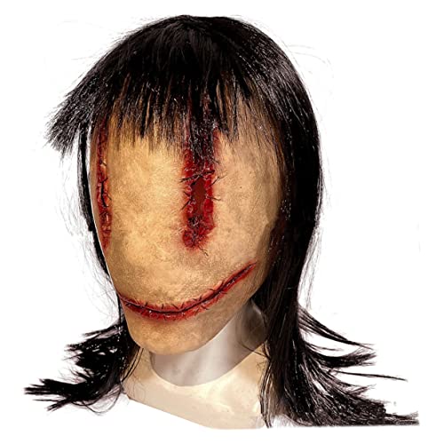 CIYODO Maske beängstigend Horrorfilm gruselige Kostüme gruseliges Cosplay lächelnde Dämonen Cosplay Requisiten halloween hlloween ängstliches Gesicht Party-Streich-Spielzeug Emulsion von CIYODO