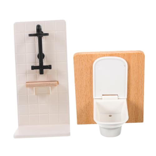 CIYODO Maßstab Miniatur Toilette und Duschkabine aus Kunststoff und Holz Stabiles Sicheres Puppenhaus Zubehör für Sammler CIYODO Maßstab Miniatur Toilette und Duschkabine aus Kunststoff und Holz Stabiles Sicheres Puppenhaus Zubehör für Sammler von CIYODO