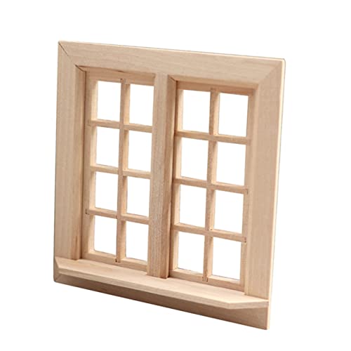 CIYODO Mini Hausverzierung Ungefärbtes Mini Holzfenster x Deko Fenstermodell Für Kreative Bastelprojekte Ideal Für Garten Und Innenraumgestaltung von CIYODO