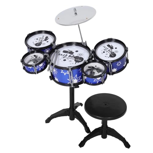 CIYODO Mini Jazz Drum Set Realistische Musikinstrumente Für Kleinkinder Spaßiges Trommel Set Mit Drums Material Inkl Hocker Und Trommelstöcken Für Jungen von CIYODO