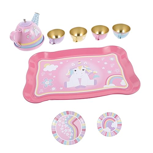 CIYODO Mini Teegeschirr Set Aus Eisen Für Kinder Miniatur Teegeschirr Modelle Zum Rollenspiel Ideales Spielzeug Für Teeparty Und Kreative Rollenspiele 4 Teiliges Set Bunten Farben von CIYODO