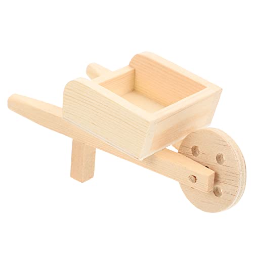 CIYODO Mini-Wagen Simulation Schubkarre Mini-gartenwagen-Modelle Miniaturwagenmodelle Simulation Barrow-Modell Schubkarren-Modelle Blumentopf in Wagenform Kleines Wagenmodell Holz von CIYODO