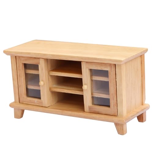 CIYODO Mini-hauszubehör Mini-holzmöbel-Ornament Küchenszenenmodell Mini-hausmöbel Puppenhaus Mini-tv-Schrank Puppenhauszubehör Mini-hausbedarf Miniatur-tv-vitrine Miniaturschränke Hölzern von CIYODO