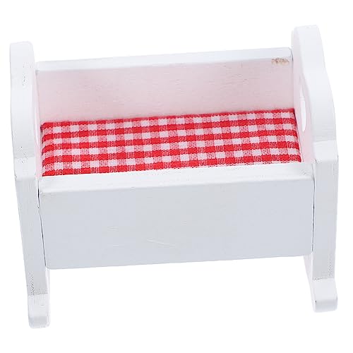 CIYODO Miniatur Babybett Aus Lebensechtes Design Requisite Für Puppenhäuser Oder Dekoration Perfektes Mini Zubehör Ideal Für Kreative Inszenierungen Lang von CIYODO