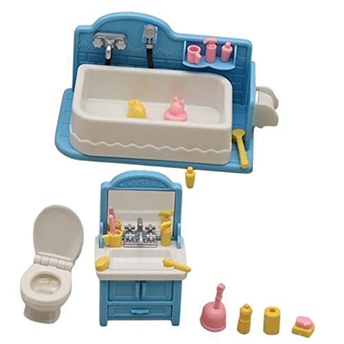 CIYODO Miniatur Badezimmer Zubehör Set 1 Set Mini Möbelmodell Mit Badewanne Und Toilette Für Puppenhäuser Ideal Für Kreatives Spielen Und Dekoration Im Miniaturformat von CIYODO