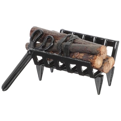 CIYODO Miniatur Brennholzset mit Halter und Zange Kompakt und Formstabil für Puppenhaus DIY Dekoration und Foto Requisiten Schwarz für Kreative Mini Haus Szenengestaltung CIYODO Miniatur Brennholzset mit Halter und Zange Kompakt und Formstabil für Puppenhaus DIY Dekoration und Foto Requisiten Schwarz für Kreative Mini Haus Szenengestaltung von CIYODO