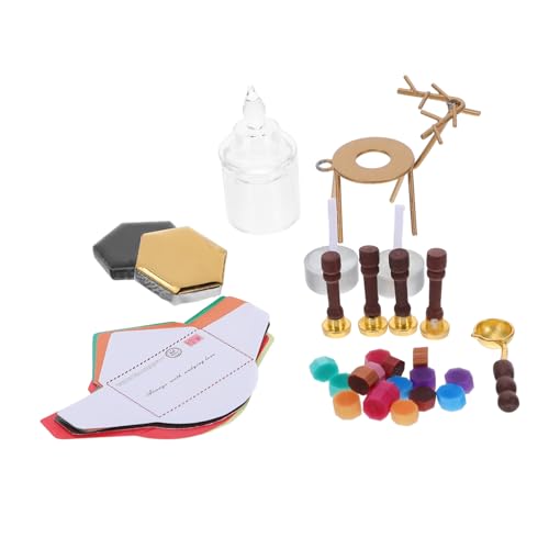 CIYODO Miniatur Feuerwachssiegel Stempel Set Dollhouse Weihnachtsmotiv Miniatur Briefversiegelung DIY Basteln Zubehör für Puppenhaus Dekoration CIYODO Miniatur Feuerwachssiegel Stempel Set Dollhouse Weihnachtsmotiv Miniatur Briefversiegelung DIY Basteln Zubehör für Puppenhaus Dekoration von CIYODO