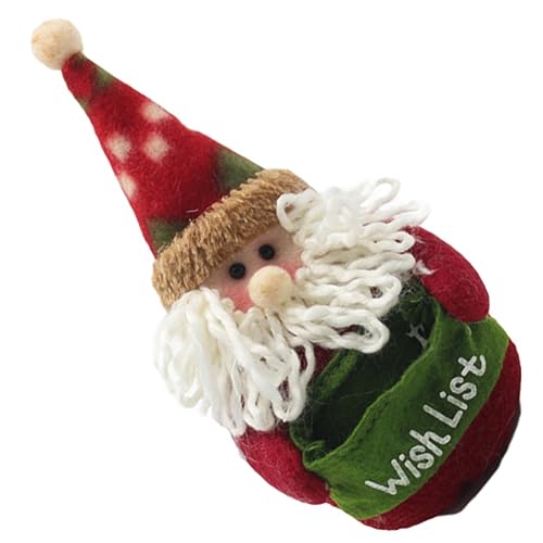 CIYODO Puppe Weihnachts präsente weinachtsgeschte weihnachtsgeschneke Strickschneemann aus Holz Schneemann-Anhänger Heimdekoration Polyester rot von CIYODO