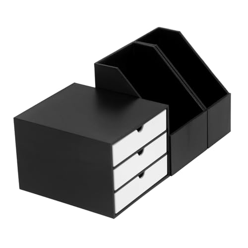 CIYODO Puppenhaus-Dokumentenkorb Mini-Schrankmodell Miniatur-Hausmöbel Mini-Puppenhaus-Bücherregal Mini-Haushandwerk Organisator von Mikroszenen Mini Regal Plastik Black von CIYODO