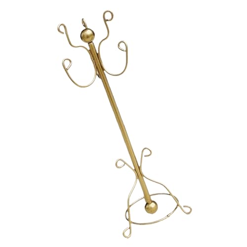 CIYODO Puppenhaus Möbel Gold Metall Garderobenständer Miniatur Kleidungsständer für Puppenhaus Zubehör Vintage Freistehender Kleiderständer für Puppen und Accessoires CIYODO Puppenhaus Möbel Gold Metall Garderobenständer Miniatur Kleidungsständer für Puppenhaus Zubehör Vintage Freistehender Kleiderständer für Puppen und Accessoires von CIYODO