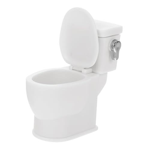 CIYODO Miniatur Badezimmer Zubehör Weiß Mini Toilette Für Puppe 1pc Spülung Sound von CIYODO