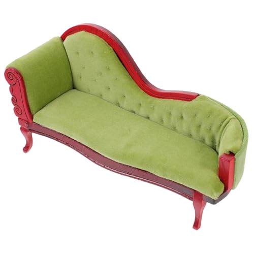 CIYODO Puppenstubensofa Miniaturen Puppenmöbel Bausatz Miniatur-Szenen-Couch-Modell Mini-Raumsofa kleines Sofa Fotorequisite dekoratives kleines Sofa Stoff Light Green von CIYODO