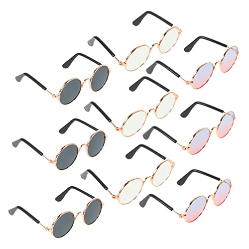 CIYODO Retro Kostüm Kinder Decors Dekorative Sonnenbrille Brillen Brille Haustiere für Brillenspielzeug Cosplay Puppenbrille Anziehzubehör Linse Puppen Requisiten Metalldrahtrand Lustige von CIYODO