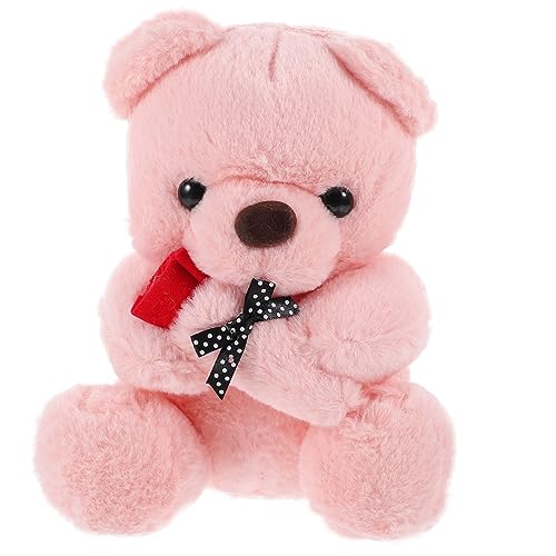 CIYODO Rosenbärenpuppe wohnaccessoires Valentine's Day valentinsgeschenk laufstall plüschbär weicher Stoffbär lebendige Bärenpuppe tragen Zuhause Bärenpuppe PP Baumwolle Rosa von CIYODO