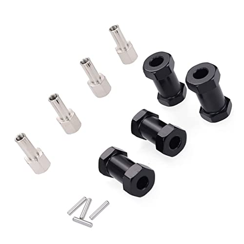 CIYODO Sechskantadapter für RC-Car geländewagen Automobilräder rc Auto Rad Teile Radnabenstift Reifen Rad Adapter rc Auto hex Adapter Zubehör für RC-Autos Nabenadapter für RC-Car Black von CIYODO