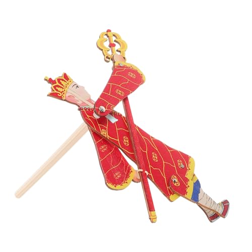 CIYODO Spielzeug Chinesisches Vintage Spielzeug Schattenhandpuppe Marionette Chinesisches Spielzeug Tanzstütze Kinderspielzeug Schattenkinder Rot Aus Holz von CIYODO