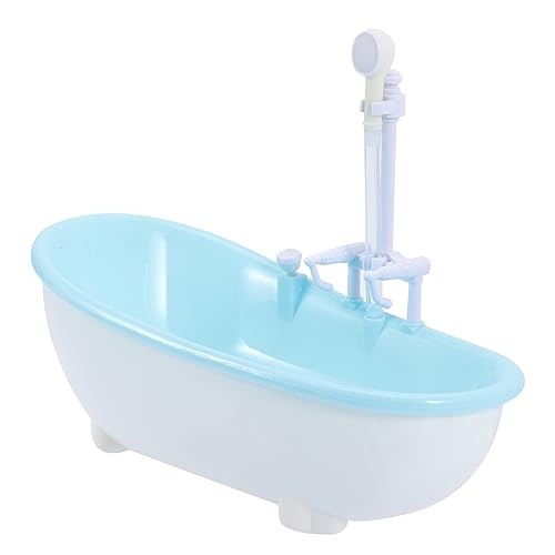 CIYODO Spielzeug für Sprühwannen Puppenmöbel Mini-Badewanne Spielzeuge 1 Badewanne im Maßstab 16 Babypuppenbad Puppenbadewanne mit Sprüher Miniaturspielzeug Puppenzubehör Plastik Sky-Blue von CIYODO