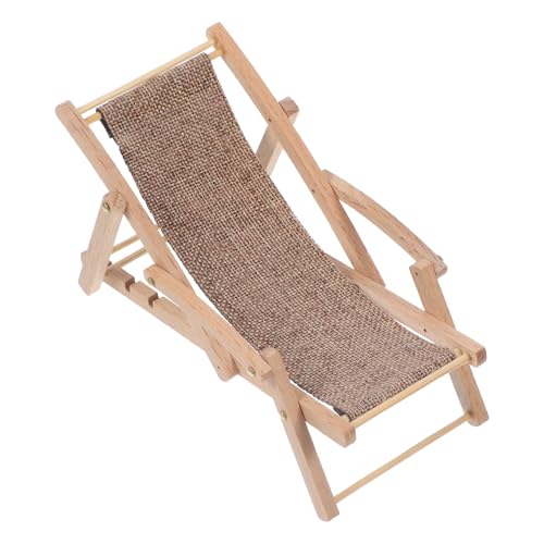 CIYODO Stühle Dekor Chaiselongue Liegestuhl Strandstuhl Puppenstuhl Mini Liegestuhl Modell Miniatur Stuhl Miniatur Liegestuhl Mini Stuhl Modell Holz von CIYODO