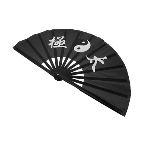 CIYODO Tai-Chi-Fan Handfächer Tai Chi Fan klatschen Vintage-Stofffächer dekorative Fächer Chinesischer Fan begeisterte Fans Handfaltbare Ventilatoren Vietnam-Fans Retro-Tanzfans Plastik von CIYODO