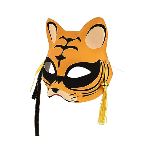 CIYODO Tiger Maske Party-performance-maske Fuchs Cosplay-masken Halloween Halbes Gesicht Halbgesichtsmaske Halloween-tiermasken Cosplay-kostüm Katzen-maskerade-masken Schädelmaske Plastik von CIYODO