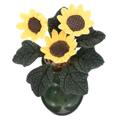 CIYODO Tische Künstliche Blumen Topfpflanze Blumentopfmodell Mittelstücke für Puppenhauspflanze Landschaftsdekoration Töpfen Miniatur Bonsai für Puppenhaus Blumenornament Mikro Kleiner von CIYODO