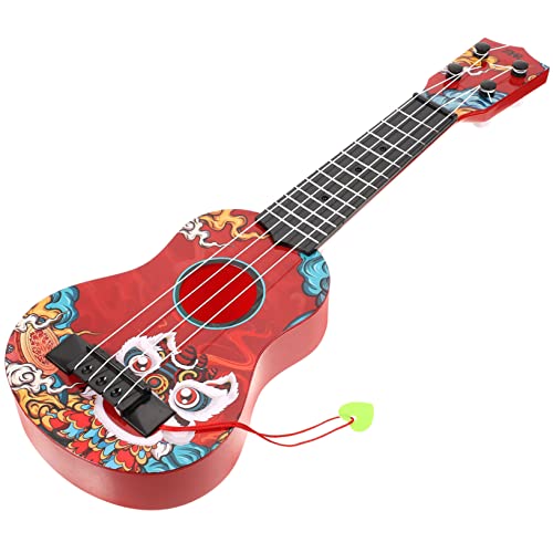 CIYODO Ukulele Für Kinder Kleinkind Ukulele Spielzeug Kinder Gitarre Kleinkind Musikinstrument Spielzeug Gitarrenmodell Für Kinder Früherziehung Ukulele Gitarre Für Anfänger Plastik Rot von CIYODO